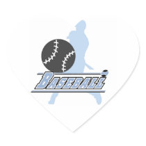 Blue Silhouette Baseball Player T-shirts and Gifts Stickers