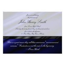 Blue Silk Graduation Invitation/Announcement