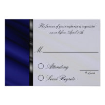 Blue Silk Reply Card Invites
