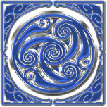 Blue Silver Triskel Cut Outs