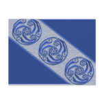 Blue Silver Triskel Postcards