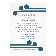 Blue Simple Deco Chic Wedding Invite