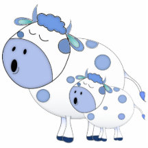 Blue Singing Cows Photo Cutouts