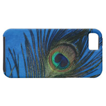Blue Single Peacock Feather iPhone 5 Cover
