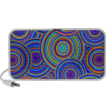 Blue Sixties Circles Pattern Notebook Speakers