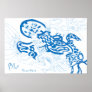 Blue Sketch, abstract Posters