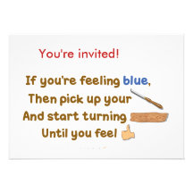 Blue Skew Woodturning Poem Announcement