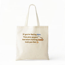 Blue Skew Woodturning Poem Canvas Bag