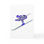 Blue Ski Fast Greeting Card
