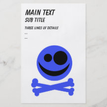 Blue Skull and Crossbones. Custom Flyer
