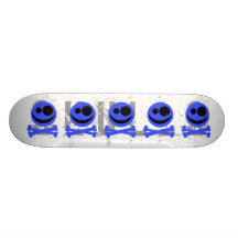 Blue Skull and Crossbones. Skate Boards