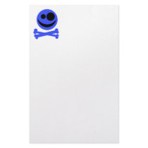 Blue Skull and Crossbones. Customized Stationery