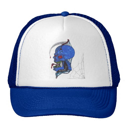 Blue Skull Cap Mesh Hat