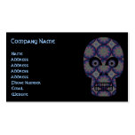Blue Skull Fractal Pattern Business Card Templates