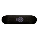 Blue Skull Fractal Pattern Skate Decks