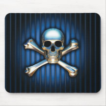 Blue Skull Mouse Pad