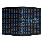 Blue Skulls on Black Binders