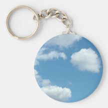 blue sky and white clouds key chain