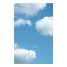 blue sky and white clouds personalized stationery