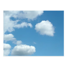 blue sky and white clouds post card