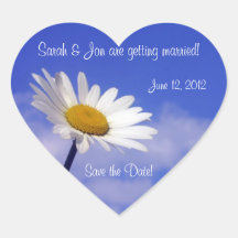 Blue Sky Daisy Save the Date Sticker