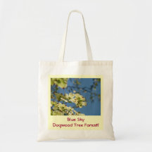 Blue Sky Dogwood Tree Forest! Canvas Tote Bags