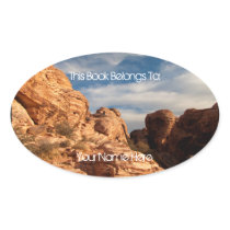 Blue Sky Meets Red Rock Oval Stickers