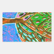 Blue Sky Tree of Life Rectangle Sticker