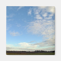 Blue Sky With Clouds Fridge Magnet