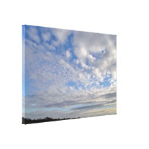 Blue sky with clouds in evening stretched canvas prints