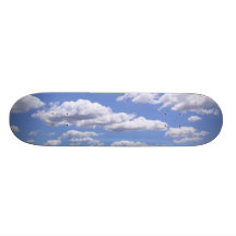 Blue sky with clouds skate boards