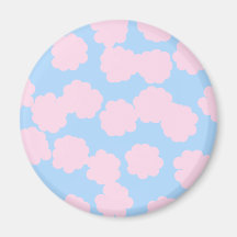 Blue Sky with Pink Clouds Pattern. Fridge Magnets