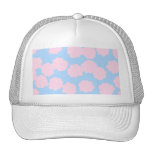 Blue Sky with Pink Clouds Pattern. hats