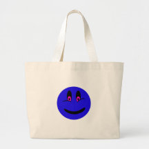 Blue Smiley Face Canvas Bags