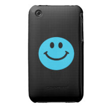 Blue smiley face iPhone 3 covers