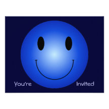 Blue Smiley Personalized Announcement