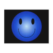 Blue Smiley Post Card