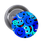BLUE SMILEYS COLLAGE PINBACK BUTTONS