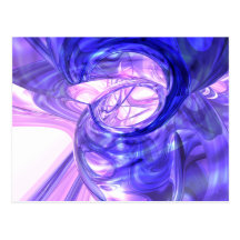 Blue Smoke Abstract Post Card