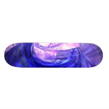 Blue Smoke Abstract Skateboard V2