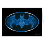 Blue Smoke Bat Symbol Greeting Cards
