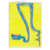 Blue Snake Flying in Yellow Sky or Zaquicaz Cards