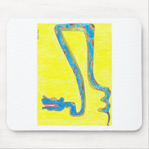 Blue Snake Flying in Yellow Sky or Zaquicaz Mouse Pad