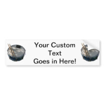 Blue Snare Drum Drumsticks and Muffler Bumper Stickers
