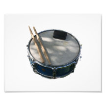 Blue Snare Drum Drumsticks and Muffler Photo Print