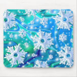 Blue Snow Mouse Pads