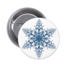 Blue Snowflake Button