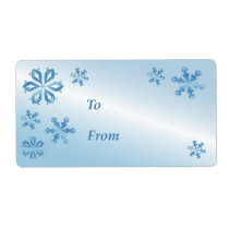 Blue Snowflake Gift Tag, Gift Label labels
