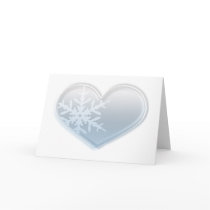 blue snowflake heart cards