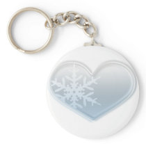 blue snowflake heart keychains